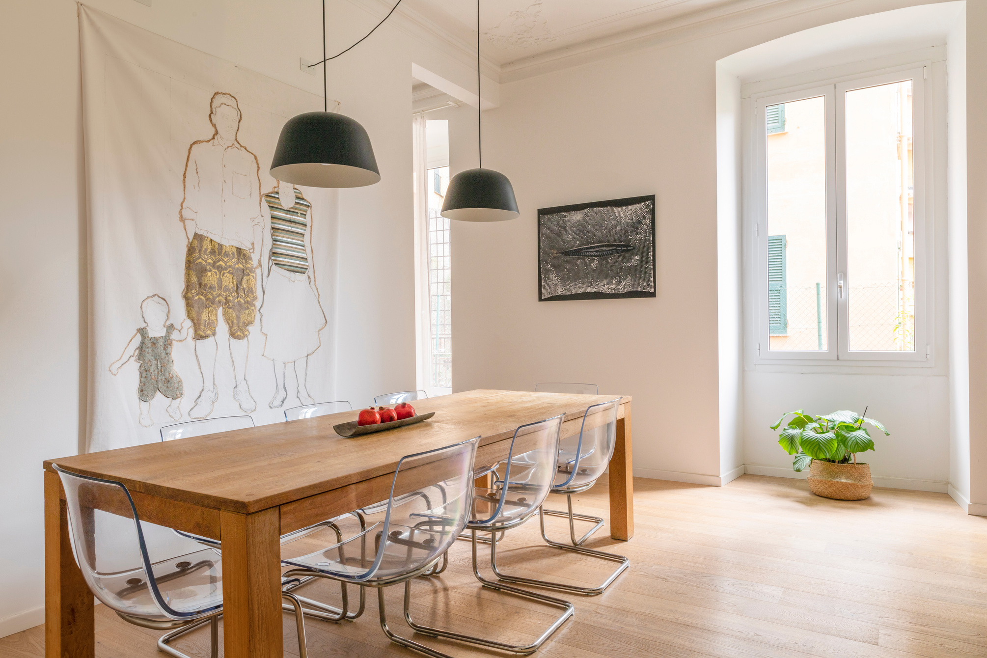 Wooden Table with Chairs in Apartment